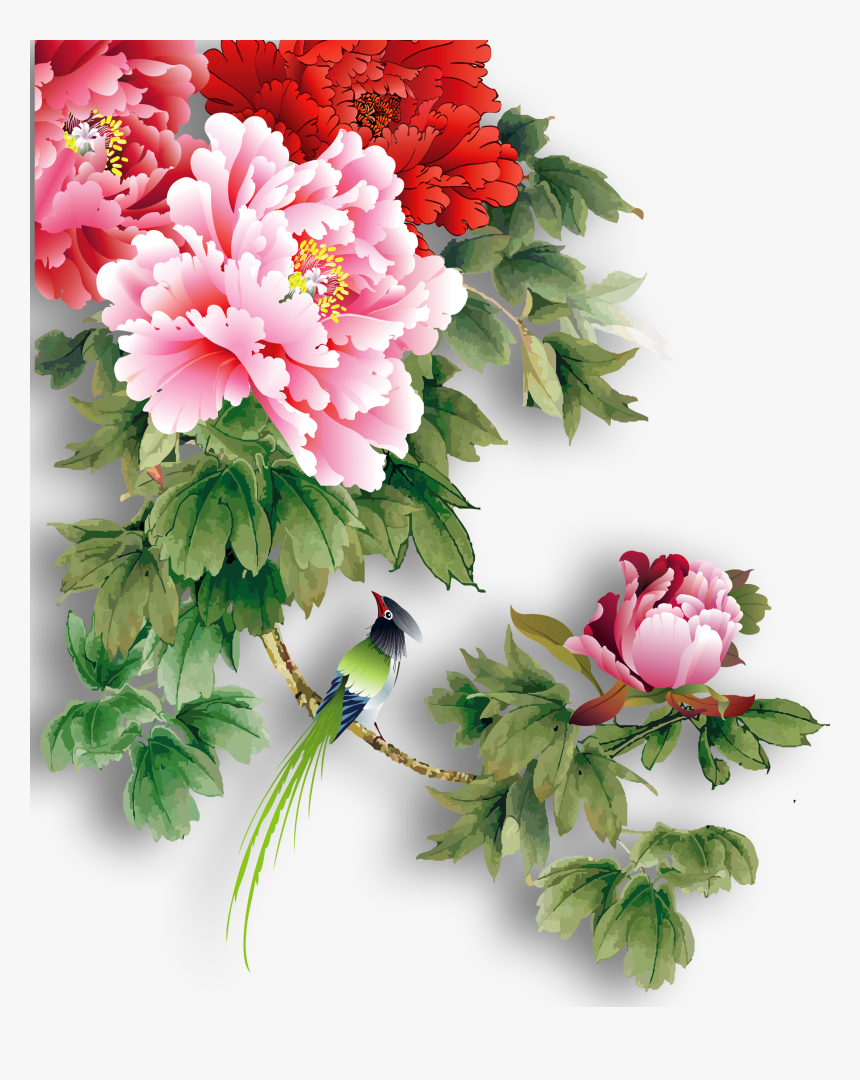 Clip Art China Paper Moutan Transprent - Hoa Mẫu Đơn Trung Quốc, HD Png Download