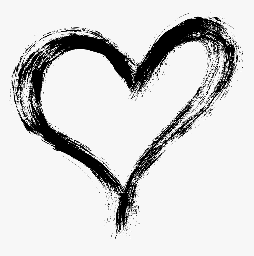 Hearts Png Black And White, Transparent Png