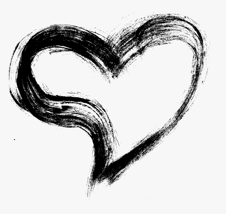 Hearts Png Black And White, Transparent Png