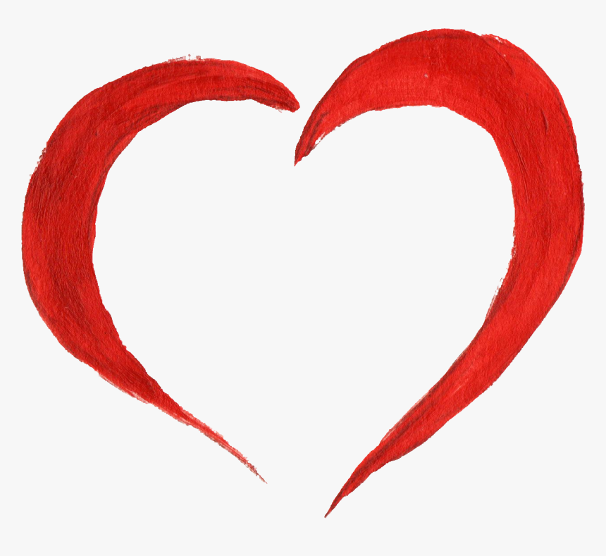 Painted Png Transparent - Red Heart Paint Png, Png Download