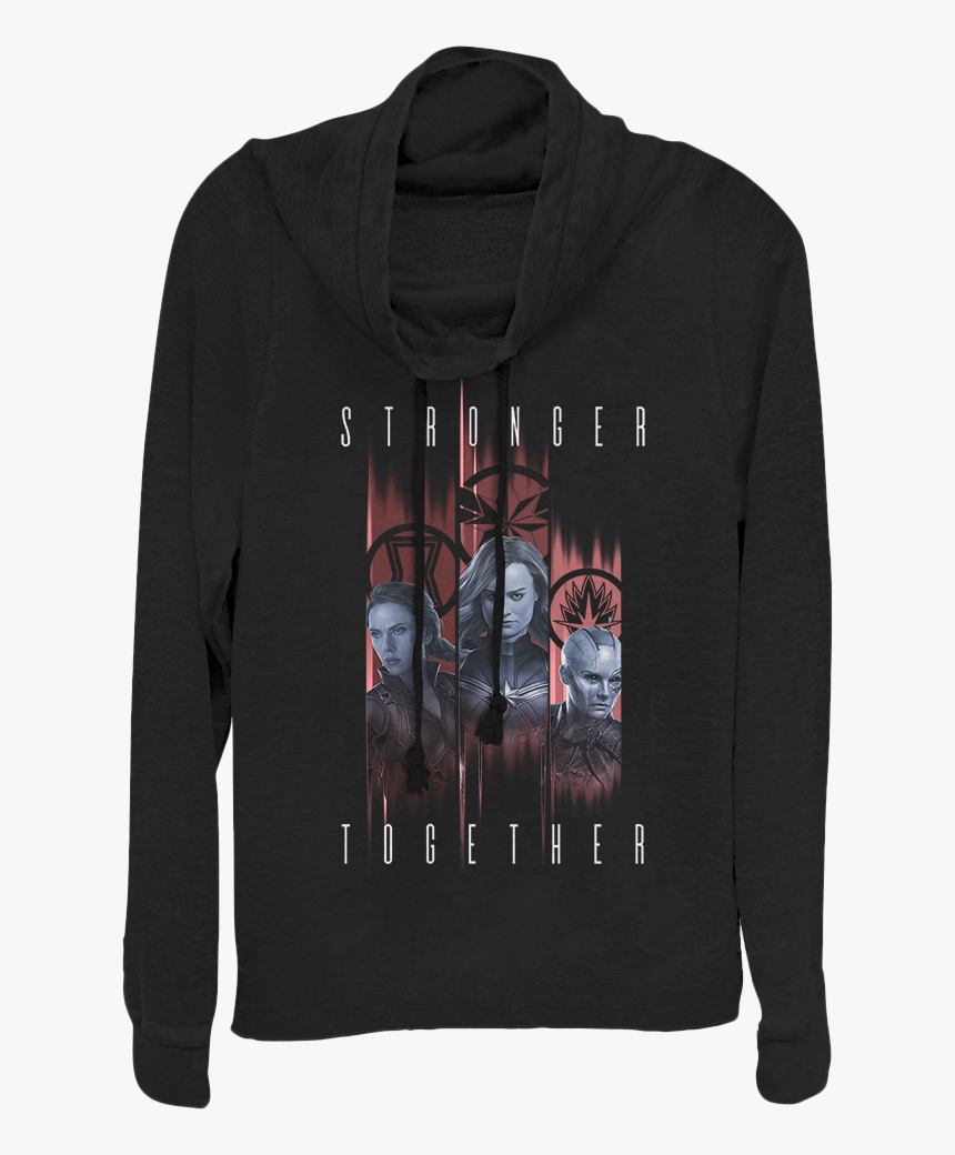 Ladies Stronger Together Avengers Endgame Cowl Neck - Hoodie, HD Png Download
