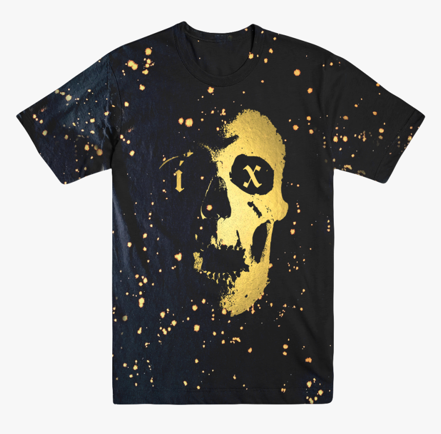 Ix Skull Bleach Speckle Tee 
 Class Lazyload Lazyload - Skull, HD Png Download