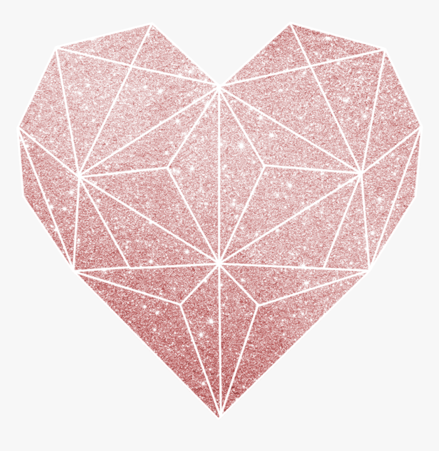 #love #heart #triangle #pink #gold #brush #glitter, HD Png Download