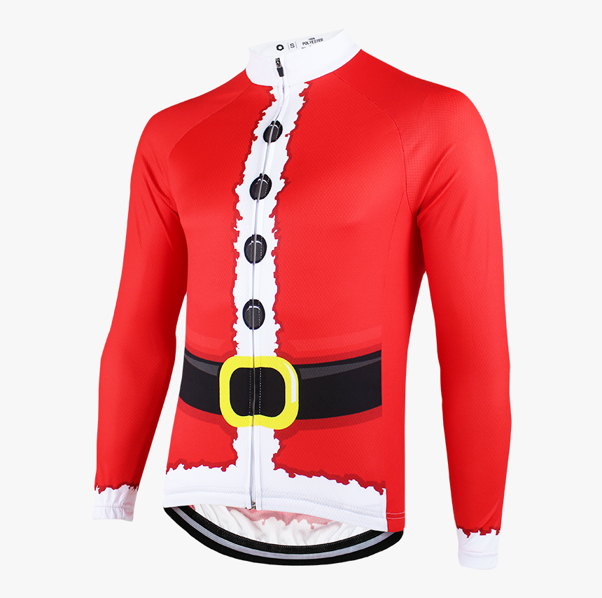 Santa Suit Long Sleeve Christmas Cycling Jersey - Santa Suit Transparent, HD Png Download