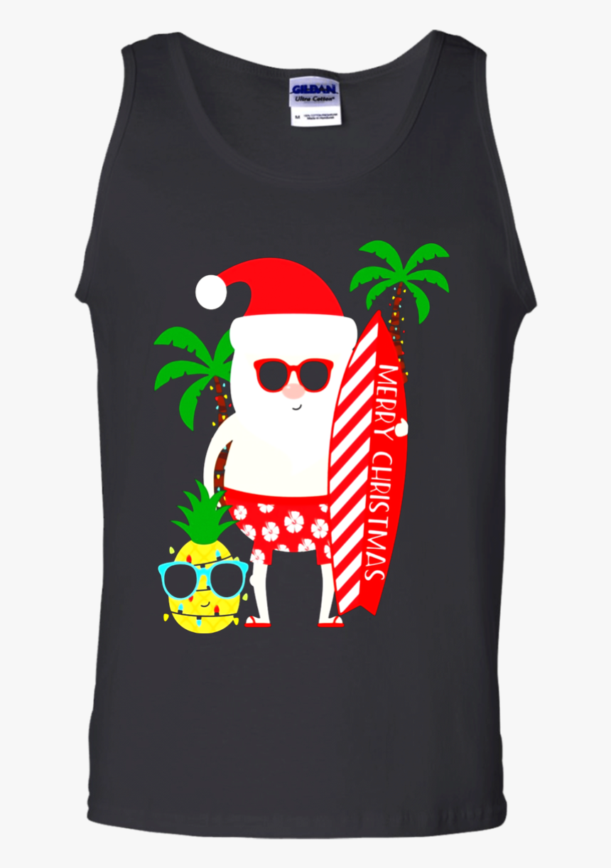 Santa Claus Surfing Hawaiian Shirt Summer Christmas - Christmas Hawaiian Tshirt, HD Png Download