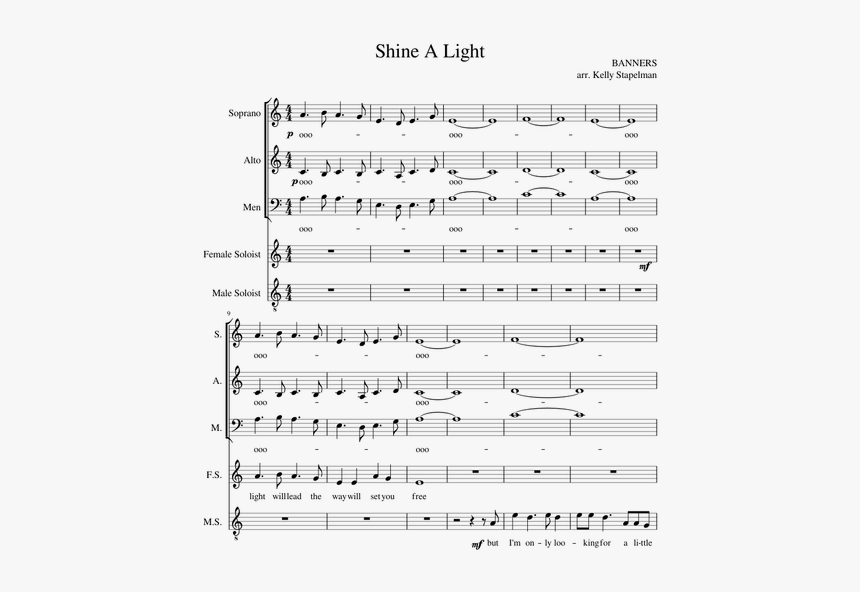 Shine A Light Banners Piano Sheet Music, HD Png Download