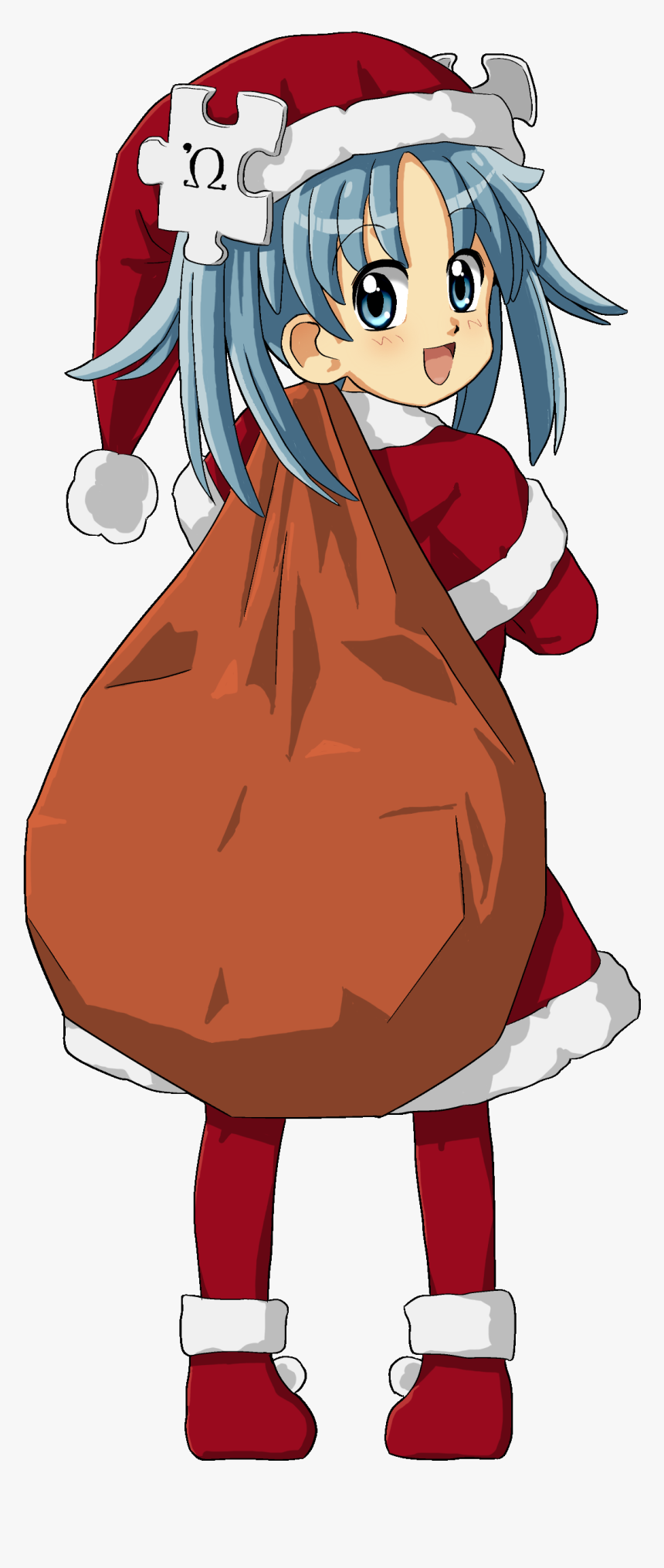Wikipe-tan In Santa Costume - Cartoon, HD Png Download