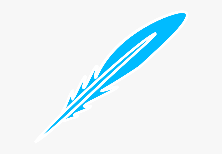 Feather Blue White Svg Clip Arts - Blue Feather Clipart, HD Png Download