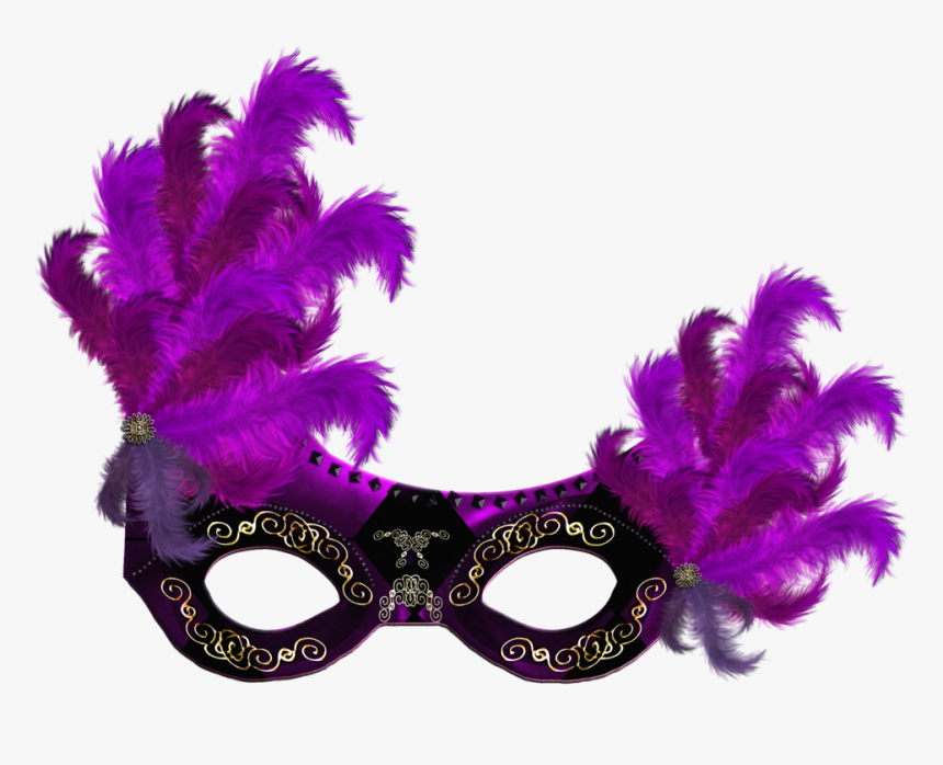 Carnival Mask Png Pic - Mask With Feathers Png, Transparent Png