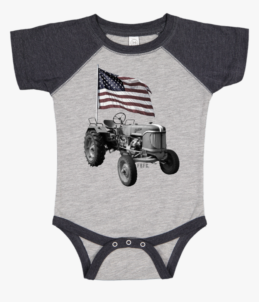 Farm Boy Infant Boy S Grey Usa Flag Tractor Onesie - Baby Boy Clothes Daddys Mechanic, HD Png Download