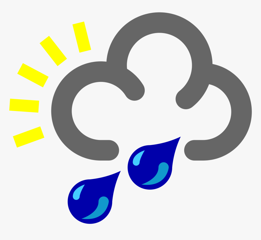 Transparent Raindrop Svg - Weather Symbol Of Shower, HD Png Download