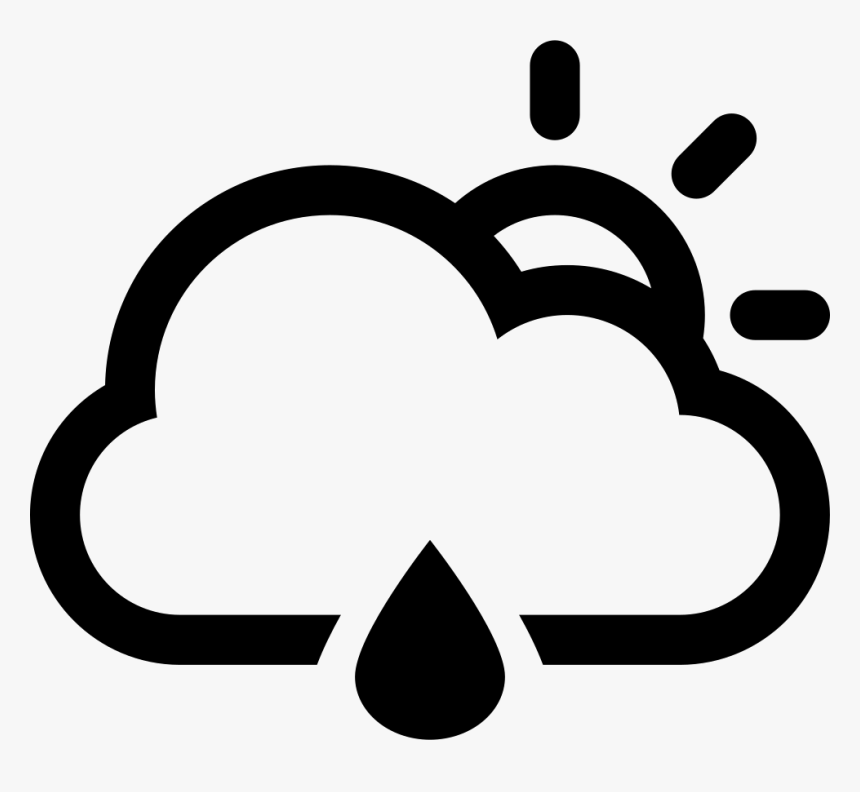 Cloud With Sun And A Raindrop - Iconos De Clima Png, Transparent Png