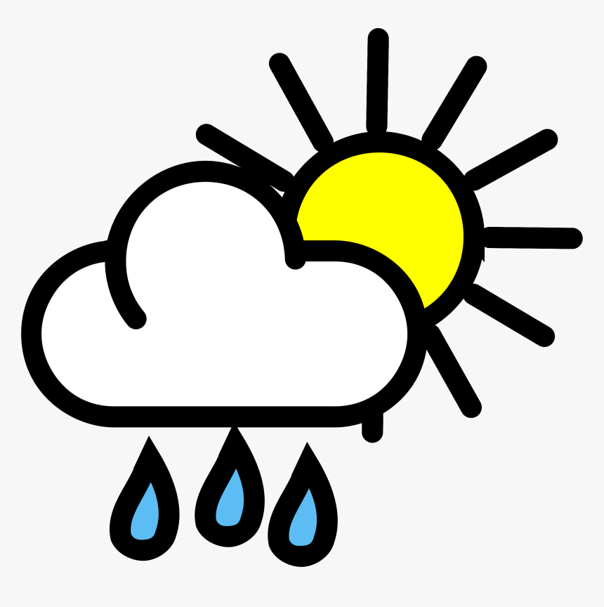 Rain Crafty Sun Pencil - Clip Art Weather, HD Png Download