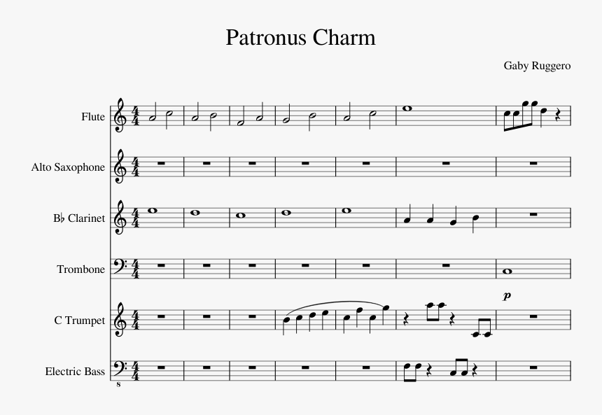 Patronus Charm Sheet Music For Flute, Clarinet, Alto - Cuan Grande Es Dios Partitura, HD Png Download