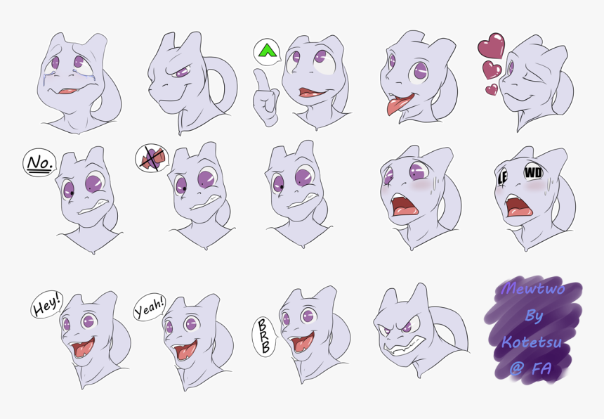 Mewtwo Stickers V2 Mewtwo Telegram Stickers Free Png - Mewtwo Telegram Stickers, Transparent Png