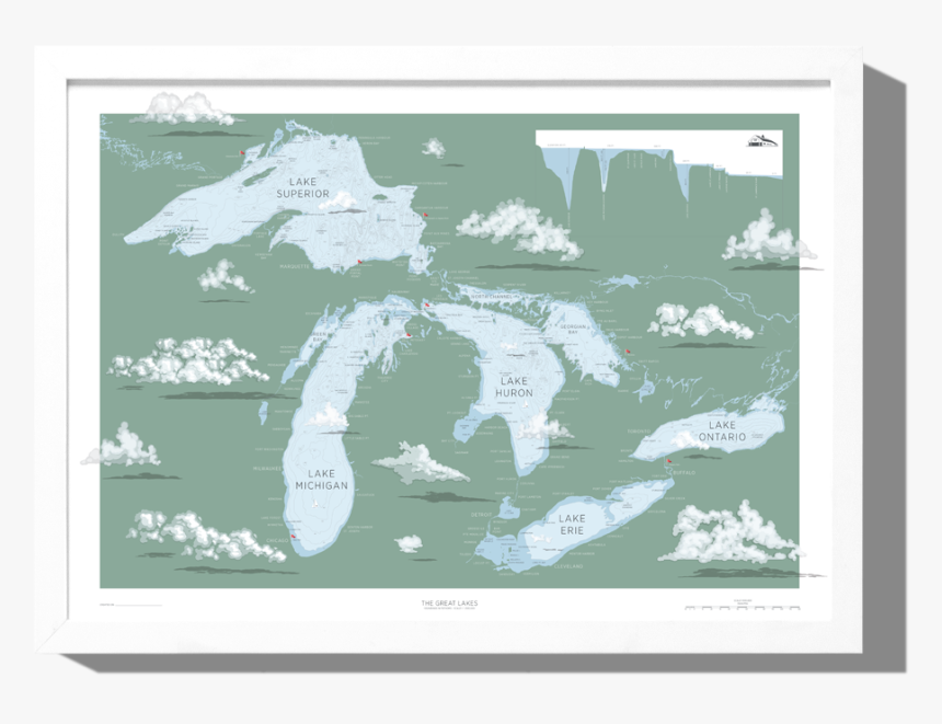 Rkr Great Lakes Nautical Map Art Print Boathouse Collection, HD Png Download