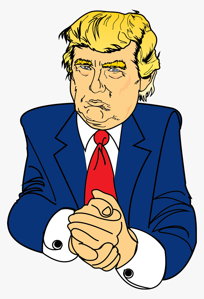 Clip Art Free Serious Looking Donald - Donald Trump Cartoon Clear, HD Png Download
