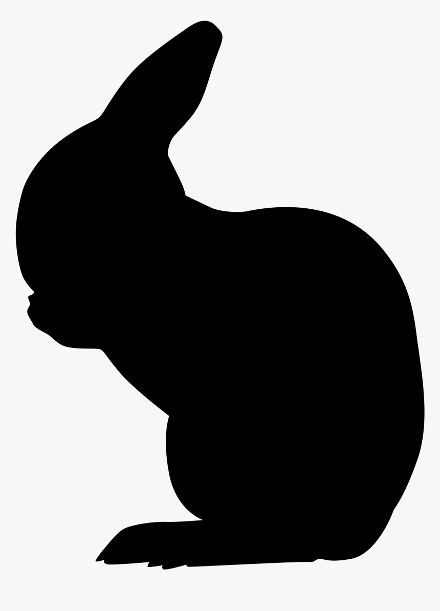 Silhouette Rabbit Drawing Easter Bunny Stencil - Bunny Drawing Black, HD Png Download