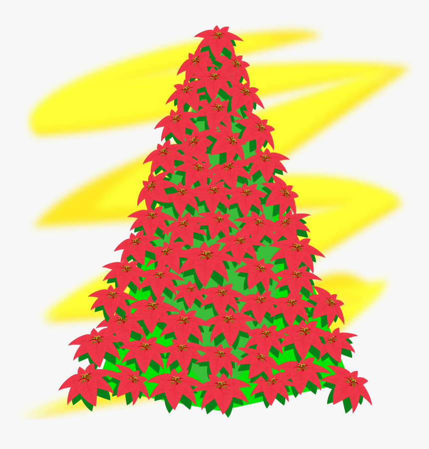 Clipart Flower Christmas Tree, HD Png Download