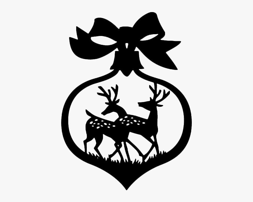 Silhouette Reindeer Candy Cane Christmas Papercutting - Christmas Silhouette, HD Png Download