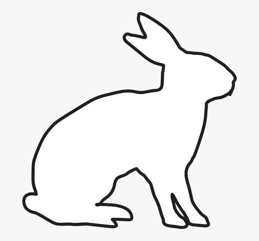 Rabbit, Animal, Bunny, Hare, Ears, Easter Holidays - Rabbit Silhouette Black On White, HD Png Download