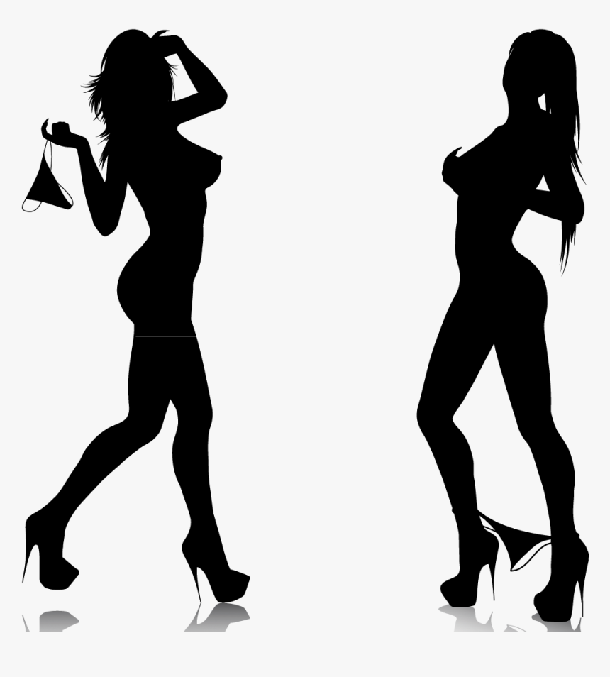 Clip Art Girls Silhouettes Bie Pinterest - Hot Girl Silhouette, HD Png Download