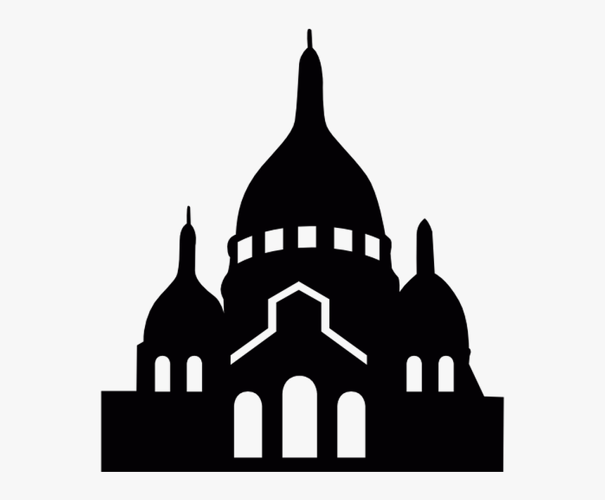Eiffel Tower Sacré-cœur, Paris Silhouette Clip Art - Sacre Coeur Black Clipart, HD Png Download
