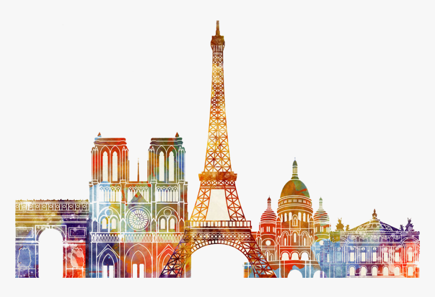 #paris #city #colorfulcity #silhouette #eiffeltower - Skyline Paris, HD Png Download