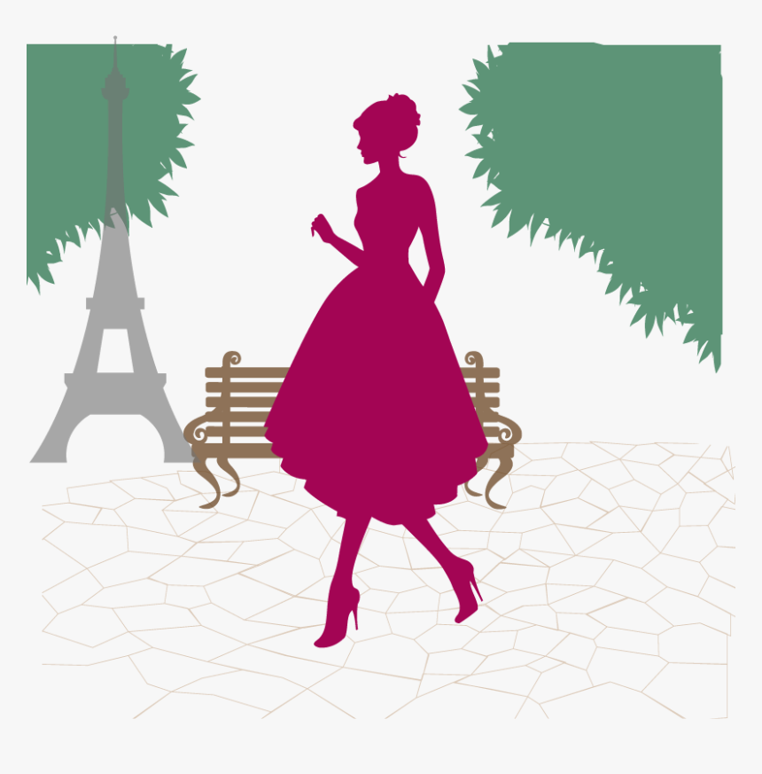 Paris Photo Silhouette - Elegant Women Clipart, HD Png Download