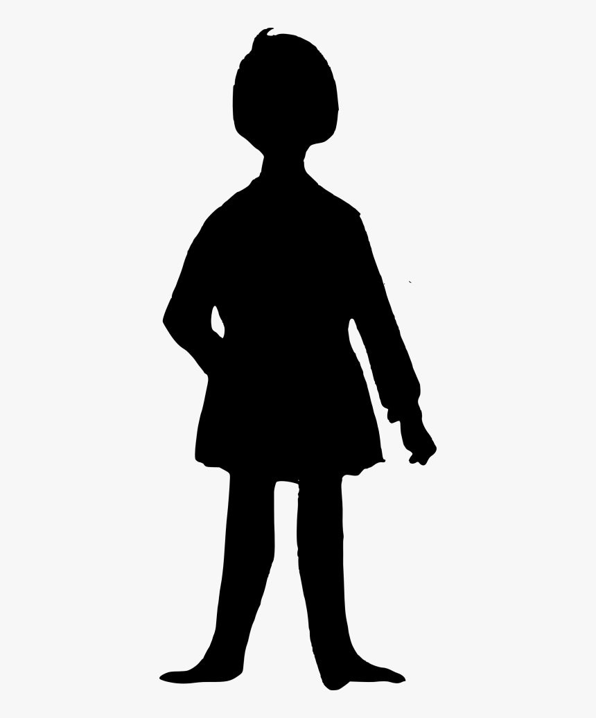 Girl Silhouette Png -girl Silhouette - Cartoon Silhouette Transparent Png, Png Download