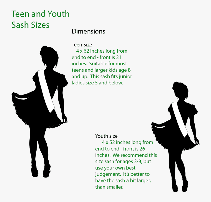 Teen Youth Sizes Little Miss United States State Sash - Pageant Life Silhouette, HD Png Download