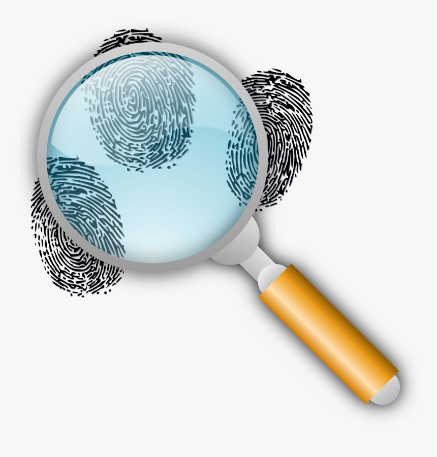 Detective, Clues, Find, Finger, Fingerprints, Mystery - Magnifying Glass With Fingerprints, HD Png Download