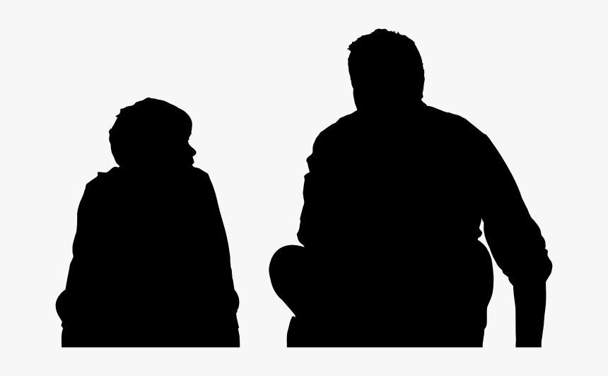 Father And Son Sitting Silhouette Minus Landscape - Father And Son Silhouette Png, Transparent Png