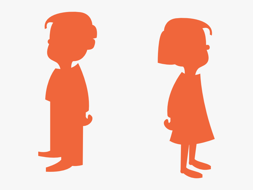Girl Silhouette Orange Svg Clip Arts - Boy Girl Silhouette Transparent ...