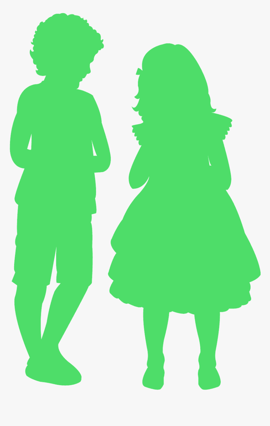 Green Silhouette Boy, HD Png Download