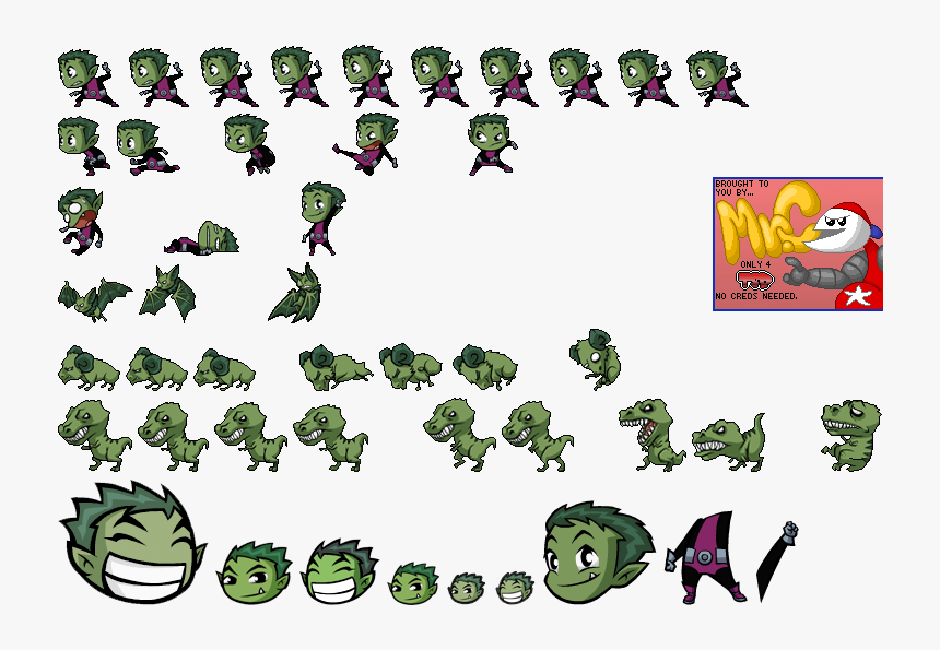Teen Titans Beast Boy Sprite , Png Download - Teen Titans Beast Boy Sprite, Transparent Png