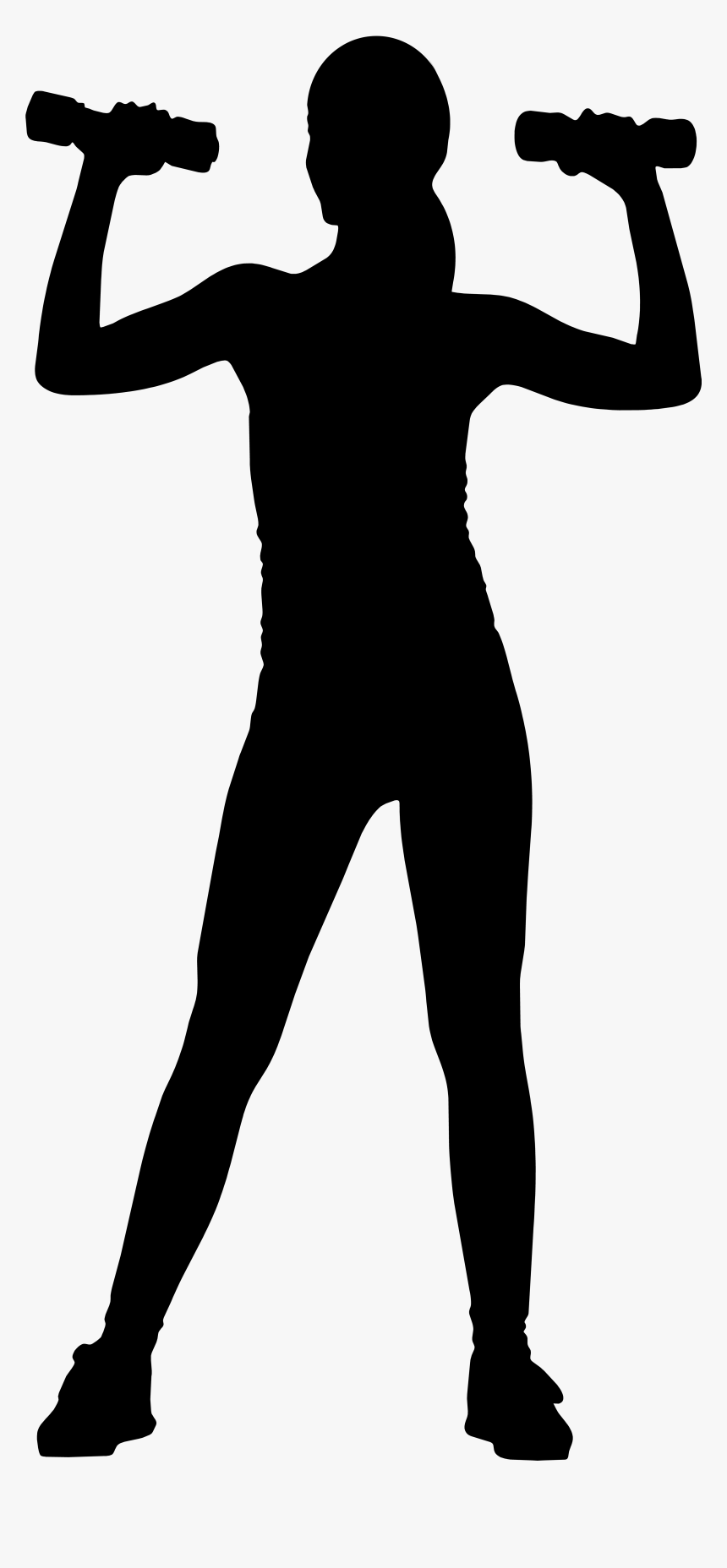 Girl With Silhouette Png - Girl With Weights Silhouette, Transparent Png