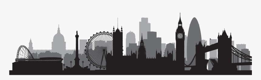 Vector Graphics Skyline Silhouette Stock Illustration - Printable London Skyline Silhouette, HD Png Download