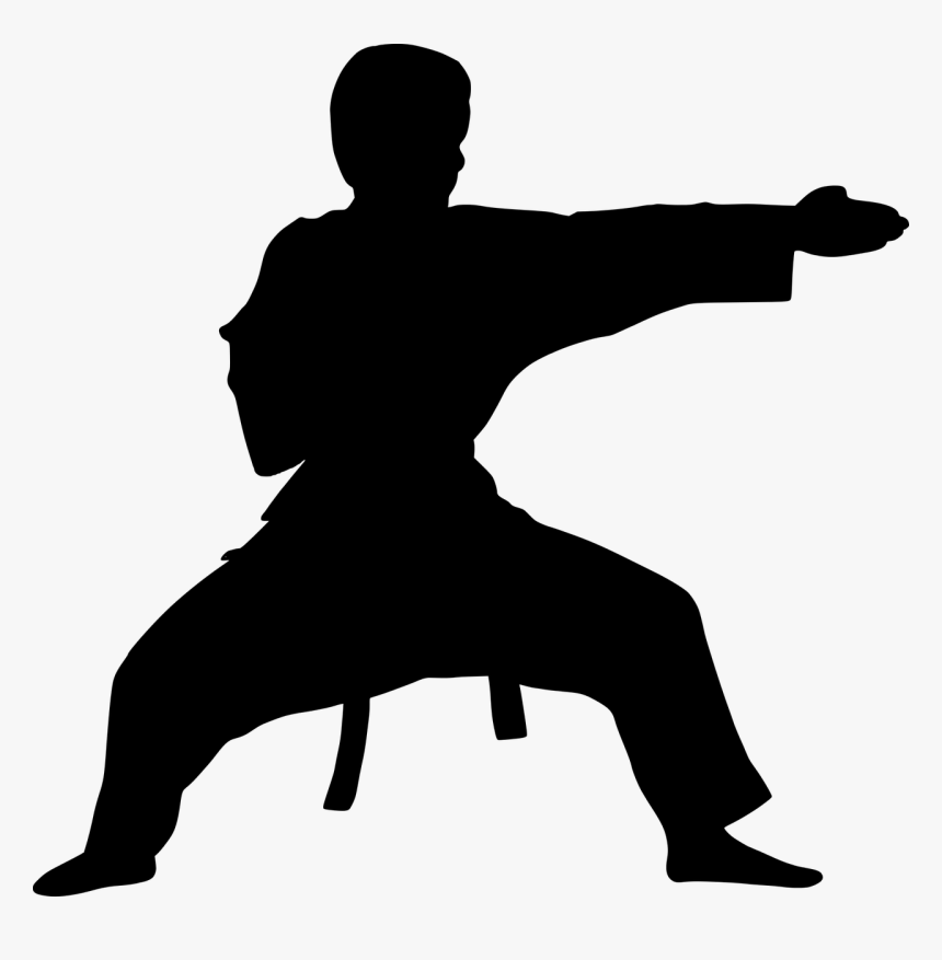 Silhouette, Karate, Fight, Strong, Kimono, Ready - Karate Fighter Silhouette, HD Png Download