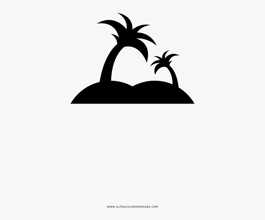 Island Coloring Page - Silhouette, HD Png Download