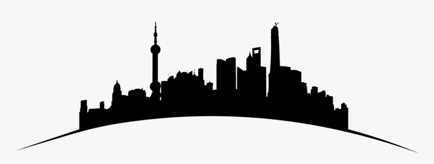 Shanghai, China, Skyline, Silhouette, Cityscape - Pudong Skyline, HD Png Download