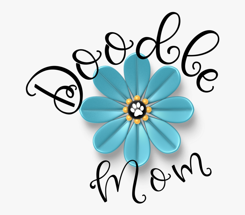 Doodle Mom With Blue Flower Dog Paw Png Transparent - Circle, Png Download