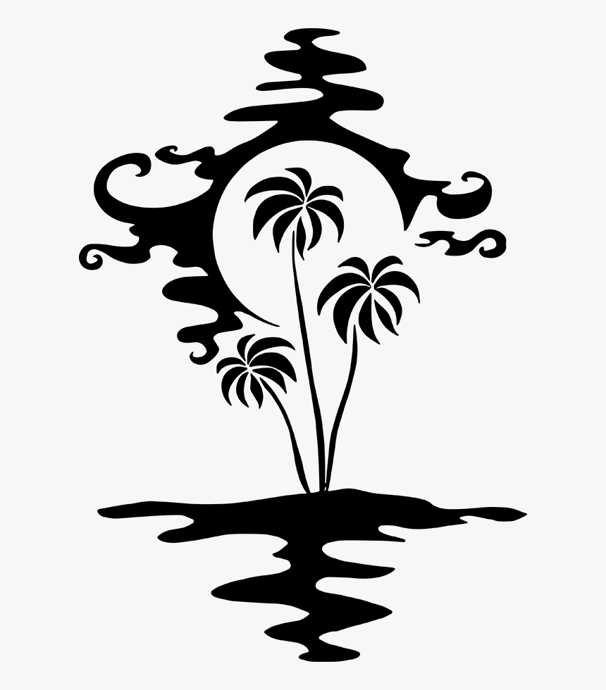 Island Mirror - Voilier Silhouette Palmier Gratuit, HD Png Download