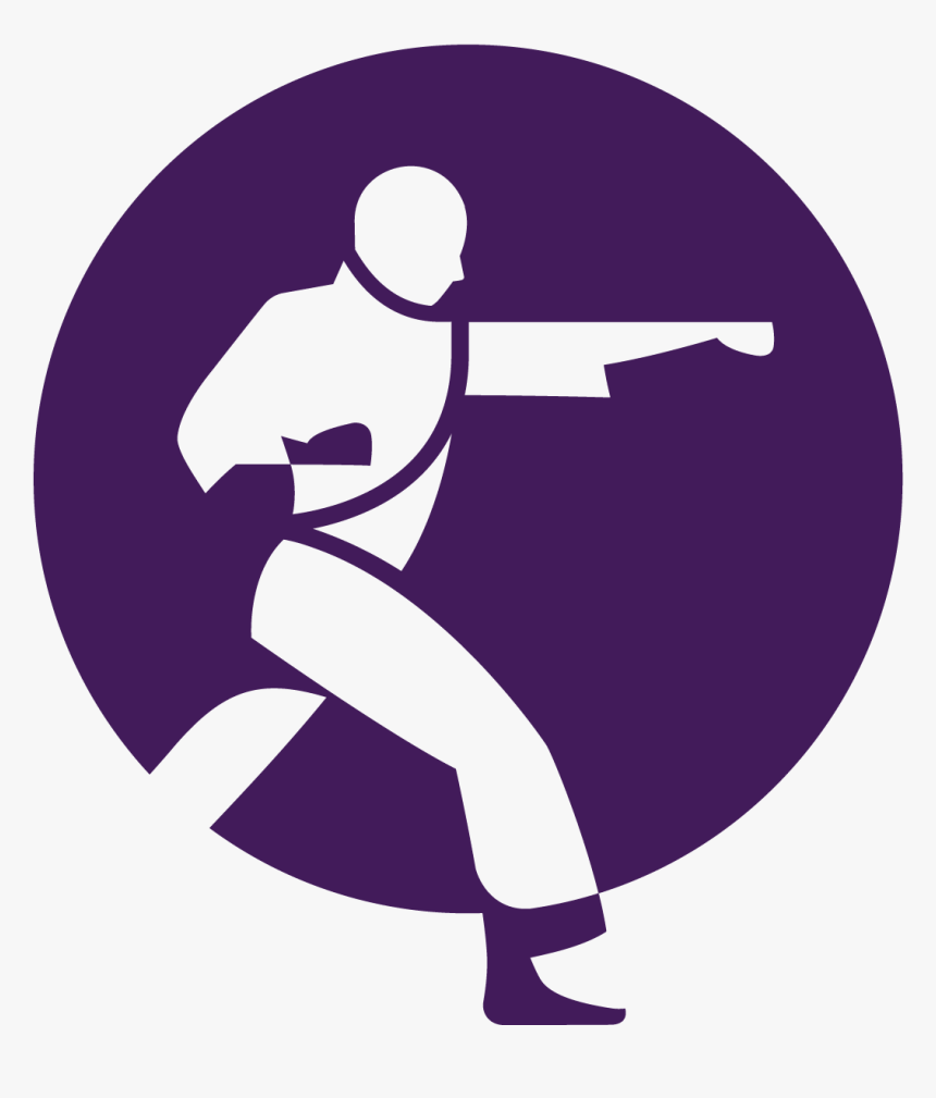Silhouette Karate Large Bakupurple - Olympic Karate Symbol, HD Png Download