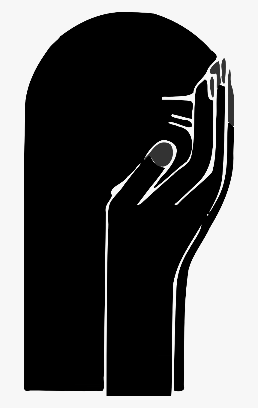Weeping Silhouette Hands - Hands On Face Silhouette, HD Png Download
