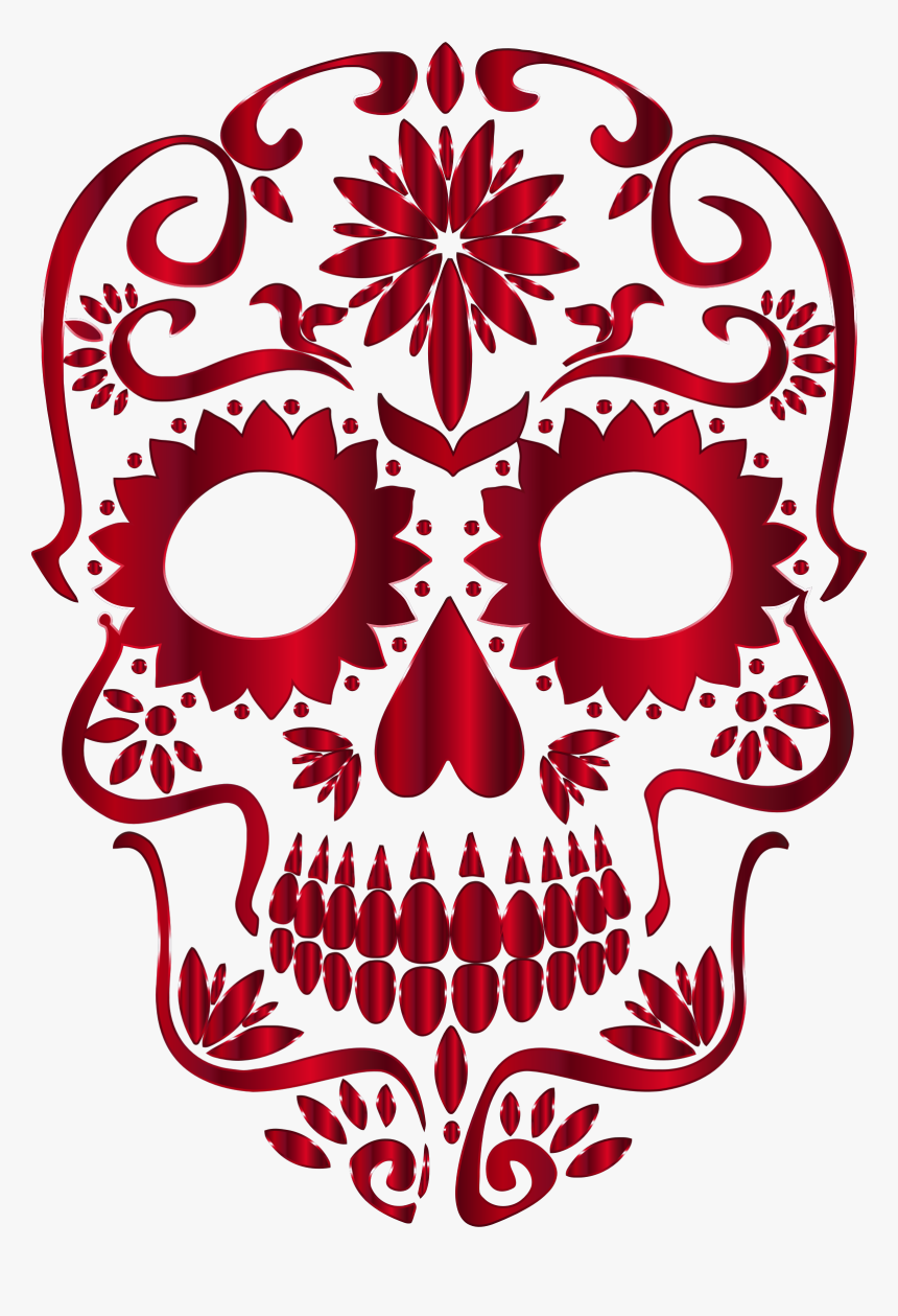 Transparent Skeliton Clipart - Sugar Skull Free Clip Art, HD Png Download