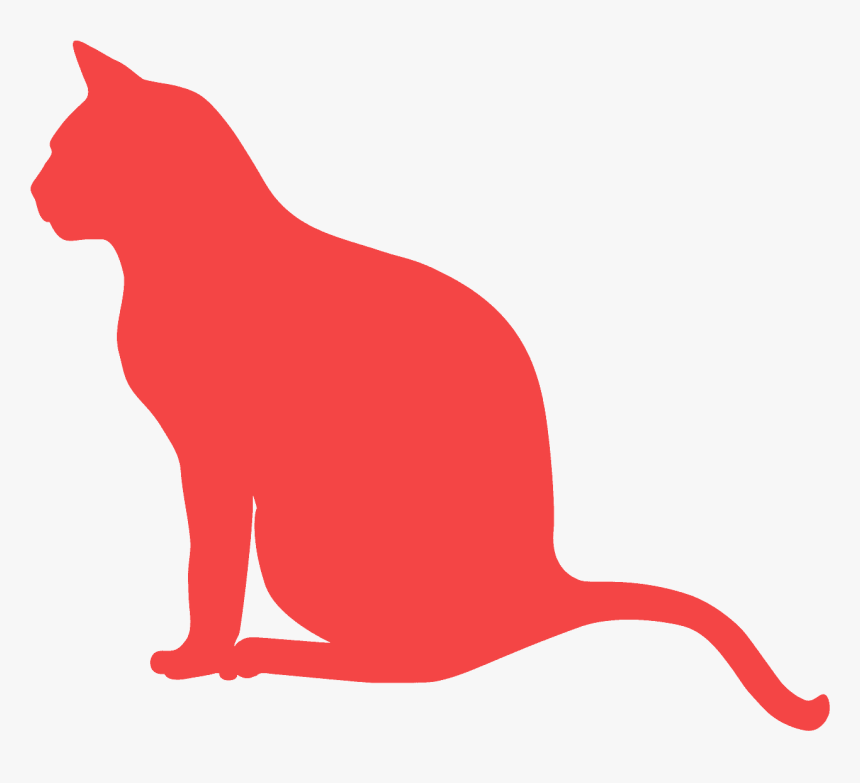 Cat Silhouette Vector Red, HD Png Download