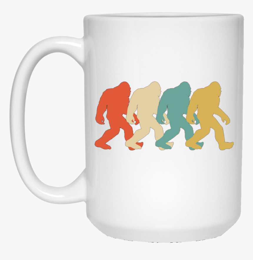 Bigfoot Silhouette Retro Pop Art Sasquatch Graphic - Poop Emoji Coffee Mugs, HD Png Download