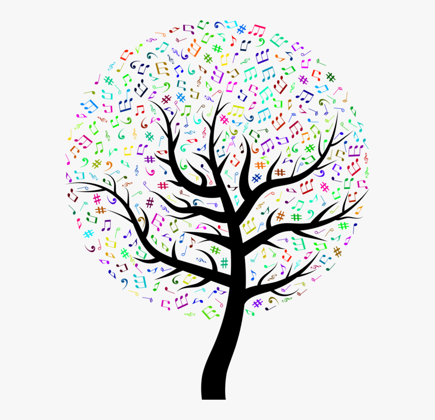 Broad-leaved Tree Leaf Drawing Eucalyptus Camaldulensis - Music Note Tree, HD Png Download