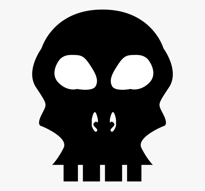 Bones, Head, Silhouette, Skull, Skeleton - Skull Head Png Silhouette, Transparent Png
